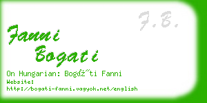 fanni bogati business card